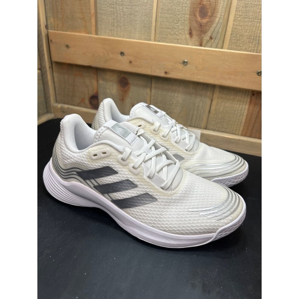 Adidas Novaflight Primegre Indoor Sports Shoes Size 6.5 White & Silver NWT